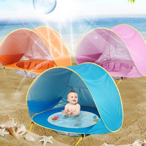 Baby-Strandzelt für Kinder, wasserdicht, Pop-Up-Sonnenmarkise, UV-Schutz, Sonnenschutz mit Pool, Kinder-Camping-Sonnenschutz im Freien, FTN007