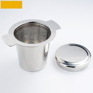 Paslanmaz Çelik Örgü Çay Demlik Kapaklı Çift Kolları Toptan Çay Süzgeci Çay Filtresi ZZE5169
