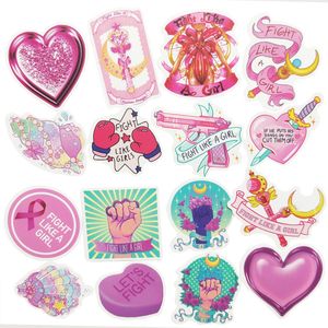 50pcs-pack feminist tjej makt rosa vinyl klistermärke vattentäta klistermärken flaska bärbara datorer bilplanerare tidning scrapbooking telefon gitarr vägg box skateboard dekal