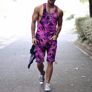 Männer Trainingsanzüge Sommer Anzug Digitaldruck Anlage Weste Shorts 2-teilige Trend Streetwear Hip Hop Harajuku 2021 Kleidung 4XL