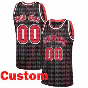 Custom DIY DESIGN Chicago Any number Jersey 00 mesh basketball Sweatshirt personalized stitching team name and numbe RED WHITE Black mens stripe