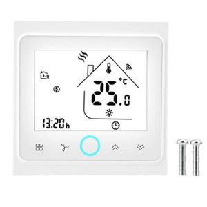 Thermostats De Contrôle De La Température achat en gros de 2 pipe wifi intelligente climatisation centrale programmable thermostat contrôleur écran tactile écran tactile