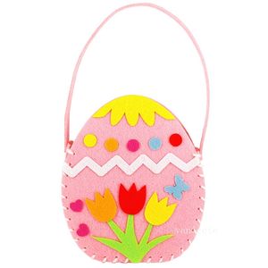 Coniglietto pasquale borsa non tessuta cesto di uova colorate materiale creativo fatto a mano fai-da-te per bambini decorazione pasquale T2I53240