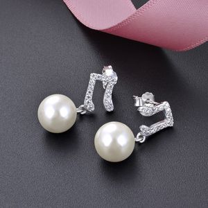 Diwenfu Luksusowa marka 925 Sterling Silver Wedding Stud Kolczyk dla Kobiet Aretes Plata de Ley 925 Mujer Pearl Jewelry Kolczyki