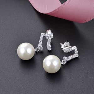 DIWENFU di Lusso di Marca 925 Sterling Silver Wedding Orecchino Della Vite Prigioniera per Le Donne Aretes Plata De Ley 925 Mujer Gioielli di Perle Orecchini