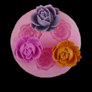 Hantverksverktyg D Rose Flower Bloom Silicone Fondant Soap Cake Mold Cupcake Jelly Candy Chocolate Decoration Baking Tool Forms