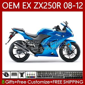 Molde de injeção OEM corpo para kawasaki ninja zx250r zx 250r zx250 08-12 corpo bodywork 81no.92 EX250 EX250R 08 09 10 11 12 ZX-250R Glossy Blue 2009 2009 2010 2011