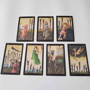 Golden Botticelli Tarot 12 * 7 cm Edizione inglese Gioco da tavolo Mysterious Family Party Cards Black Friday T4K1