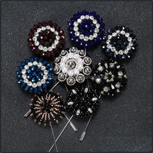 Pins, broszki biżuteria hurtowa mieszana 5pcs/Lot Flower Wedding Men and Pins for Suits Lapel Drop dostawa 2021 5xrz8