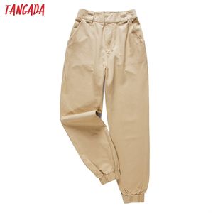 Tangada Moda Woman Spodnie Kobiety Cargo Wysoka talia Luźne Spodnie Joggers Kobiet Pot Streetwear 5A02 210915