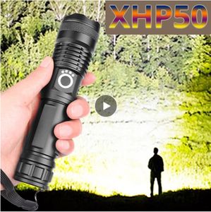 xhp50 most powerful flashlight 5 Modes usb Zoom led torch xhp50 18650 or 26650 battery Best Camping, Outdoor flashlight