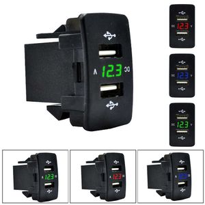 DC 12-24V Dual USB Port Car Charger Cigarette Lighter Socket Power Adapter with LED Digital Voltmeter Meter Monitor For Honda Car