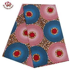 Ankara Afrikanischer Polyesterwachsdruckstoff Binta Echtwachs Hochwertiger 6 Yard afrikanischer Stoff für Partykleid PL536 210702