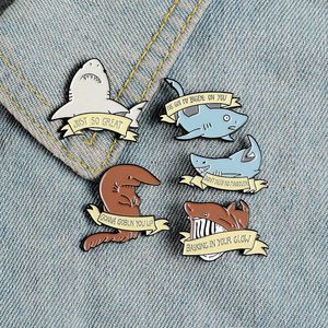 Hot selling animal series Brooch cartoon whale shark all kinds of naughty actions funny expression Badge