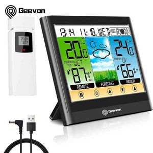 Alarm Clocks Weather Station Watch Table Digital Date Snooze Function With Temperature And Humidity Desk Clock With Time 211112