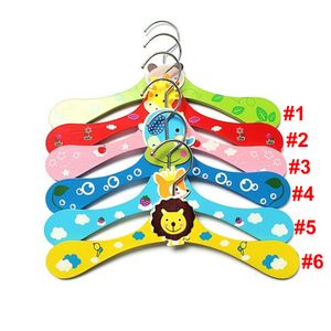 200pcs Cute Cartoon Animals Pet Dog Wooden Hanger Kids Clothes Baby Children 6 Styles Hangers DHL Free ship