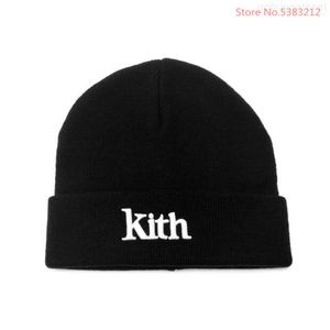 Berretto KITH SERIF Autunno Inverno Cappelli per uomo Donna Donna Acrilico con risvolto Berretto con teschio lavorato a maglia Hip Hop Casual Skullies OutdoorDPVY{category}