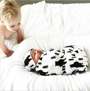 Nyfödd Wrapper Cap Set Baby Sleeping Bag Elastic Nyfödd filt Kids Sleep Sack Stroller Wrap Baby sängkläder Tillbehör 11 Design BT5611