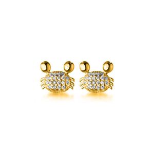 Stud Mash Mase Cute Animal Gold Ear Studs for Women Jewelry Mini Krab Kształt Inkrustowany sześcienna cyrkonia Bohemian Słodka kolczyka