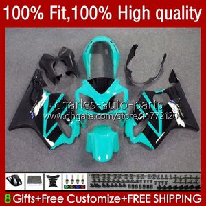 OEM Bodywork para Honda CBR 600F4I 600 F4I FS CC F4 I CBR600F4I 04-07 55No.173 600cc CBR600 F4I 04 05 2006 2007 CBR600FS 2004 2005 06 07 Kit de justo de injeção Preto Ciano