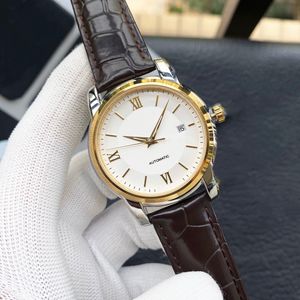 Nowy Biznes Automatyczny Zegarek Mechaniczny Klasyczne Mężczyźni Ze Stali Nierdzewnej Kalendarz Sport Wristwatches Mężczyzna Roman Number Clock 41mm