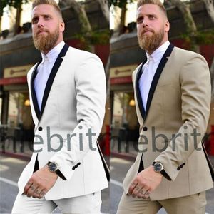 Abiti da uomo Blazer Tailor Made Khaki Abito da uomo per matrimonio 2 pezzi Smoking da uomo Abito da sera formale Abito da compleanno Blazer Abbigliamento maschile