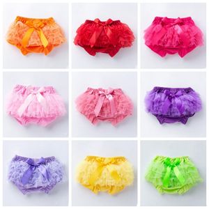 Baby Skirt Ruffles Chiffon Bloomer Tutu Skorts Infant Cotton Bow PP Shorts Barn Härlig Kjol Diaper Cover Underkläder Kjolar YL321