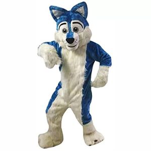 Costumi mascotte di Fursuit di cane lupo Husky Costumi di Halloween Fancy Party Dress Personaggio dei cartoni animati Carnevale Natale Pasqua Pubblicità Costume da festa di compleanno