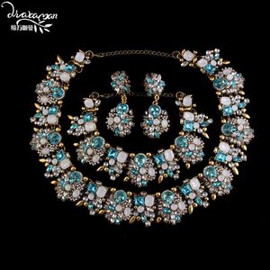 Earrings & Necklace Dvacaman Brand 2021 Wedding Bridal Three Jewelry Sets Luxury Crystal Engagement Party Accessories Women Bijoux Fe