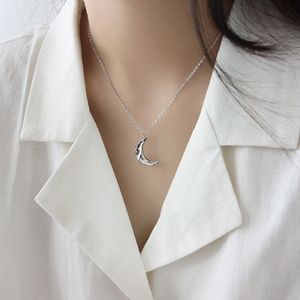 Модельер -дизайнер нерегулярные вогнутые выпуклые ожерелья для подвесной луны для женщин корейский S925 серебряный серебряный серебряный ключицы