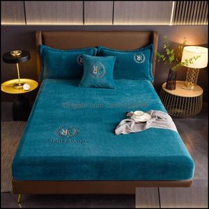 シーツセット寝具用品ホームテキスタイルガーデンフィットシートブネルベッド暖かくて柔らかいマットレスER文字刺繍高級ベジオ