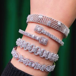 Luxo na moda saudita Arábia Bangle Silver Anel Definir conjuntos de jóias para mulheres noivado de casamento Brincos para como mulheres