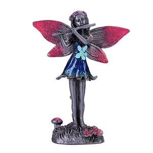 Metal Flower Fairy Sculpture Arte Estátuas Eletomas Liga Estátua Estátua Estatueta Figurine Jardim Ornament Home Decor