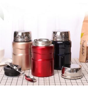 600ML Portable Stainless Steel Food Soup Containers Vacuum Flasks Thermocup Thermos Lunch Box 211029