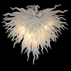 Classic Blown Glass Chandelier Pendant Lamps LED Chandelier Lighting Fixture White Colored Lights for Bedroom Hotel Lobby Decor