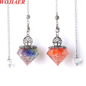 Wojiaer Geometri Şifa Sarkaçları Çakra Akik Lapis Kolye Hayat Kristal Gemstone Pendulum Pendulo BO945 Ağacı