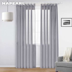 Cinza Tulle Cortina Sheer Roupa Cortinas para sala de estar Quarto Cozinha Voile Tule Sheer Cortinas Janela Tratamentos 210712