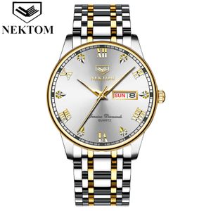 NEKTOM 8211 Men Watch Luxury Brand Chronograph Sports Men's Watches Waterproof Full Steel Quartz Clock Male Relogio Masculino G1022
