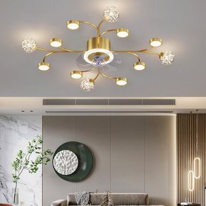 Ceiling Fans Modern LED Fan With Light Black Nordic Gold Lighting For Dining Living Room Bedroom Restaurant Indoor