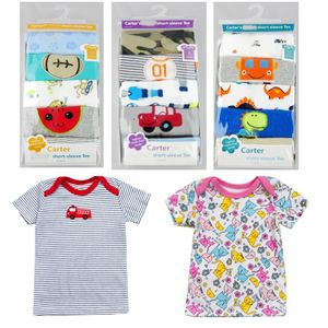 Venda por atacado 5 pcs cartoon bebê menina menino roupa infantil manga curta t-shirt verão calças de bebê