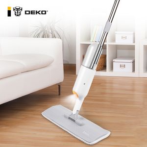 DEKO Water Spray Mop Handle Home Cleaning Tools For Wash Floor Cleaner Lazy Flat Mops With Replacement Reusable Microfiber Pads 210317