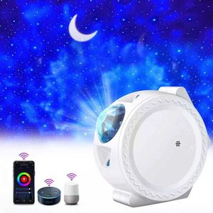 3 In 1 Star Night Light Projector Starry Sky Moon Projector Galaxy Ocean Nebula Lamp Music Control Household Decorative Lights Y0910