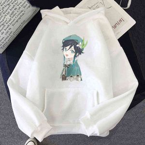 Graphic Hoodie Cute Boy Print Genshin Impact Venti Spring and Autumn Loose Punk Clothes for Teens Carton Print Harajuku Kawaii12 Y0901