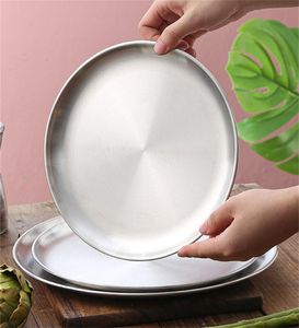 Stainless Steel Plates, Metal Dinner Dishes for Kids Toddlers Children, 8 Inch Feeding Serving Camping , Reusable and Dishwasher Safe XB1