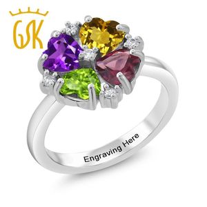 Wholesale build rings for sale - Group buy Cluster Rings Gem Stone King Build Your Own Ring Personalized Birthstone Heart Sterling Silver Fine Jewelry For Women
