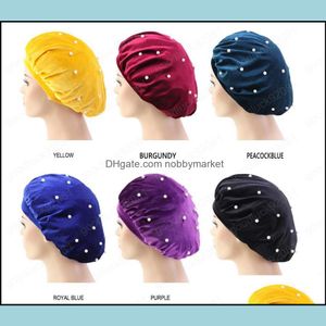 Beanie/Skl Caps Cappelli Cappelli, Sciarpe Guanti Fashion Aessories Donna Veet Bonnet Sleep Cap Confortevole Night Slee Hat Perdita di capelli Turbante Drop D