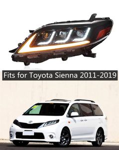 Toyota Sienna için Araba Parçaları Ön Işıklar 2011-19 LED Far Drl Sienna Turn Signal Angel Gözü Ters Işık