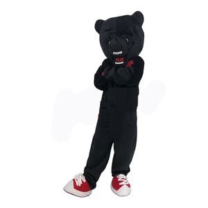 Costumi della mascotte dell'orso nero di prestazione Vestito operato da festa di Natale Vestito da personaggio dei cartoni animati Vestito da adulto Taglia Carnevale Abbigliamento a tema pubblicitario di Pasqua