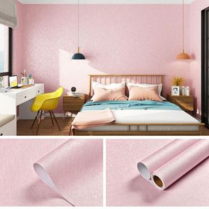 Wallpapers Modern Children's Pink Self-adhesive Wallpaper Home Decoration Film Wall Sticker Panel Roll Paper DIY Room Bedroom Mural