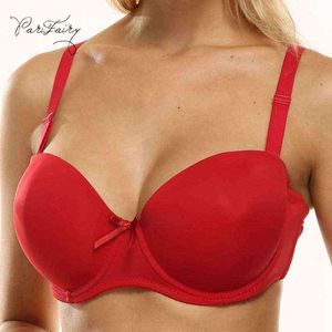 Parifairy Solid Color Silicon Band Strapless Bra Tryck upp för stora bröst Busty Kvinnor Intimates Underkläder plus storlek 85d 95d 95d G1227